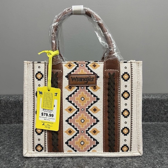 NWT Wrangler Western Boho Aztec Tote Bag/Crossbody + Dustbag WG2202-8120SCF - Picture 2 of 12